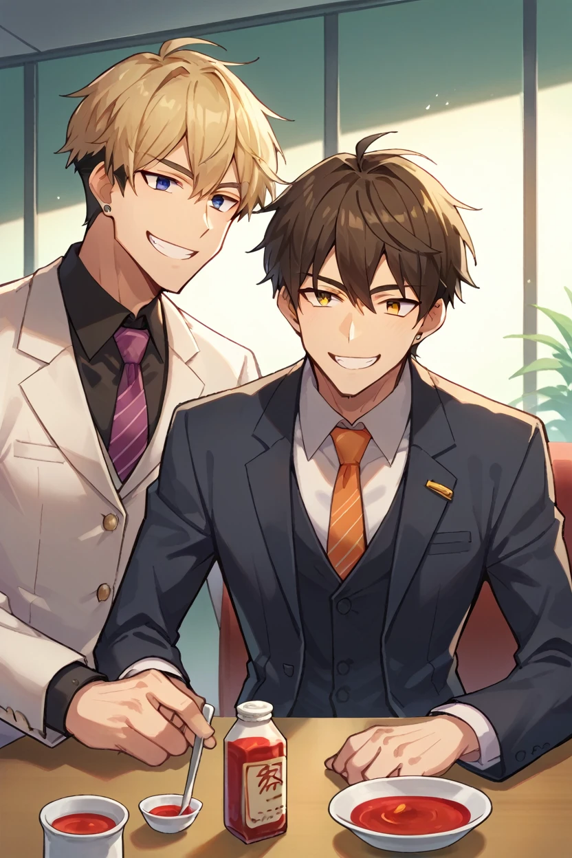 score_9, score_8_superior, sauce_anime, One boy,suit,smile
