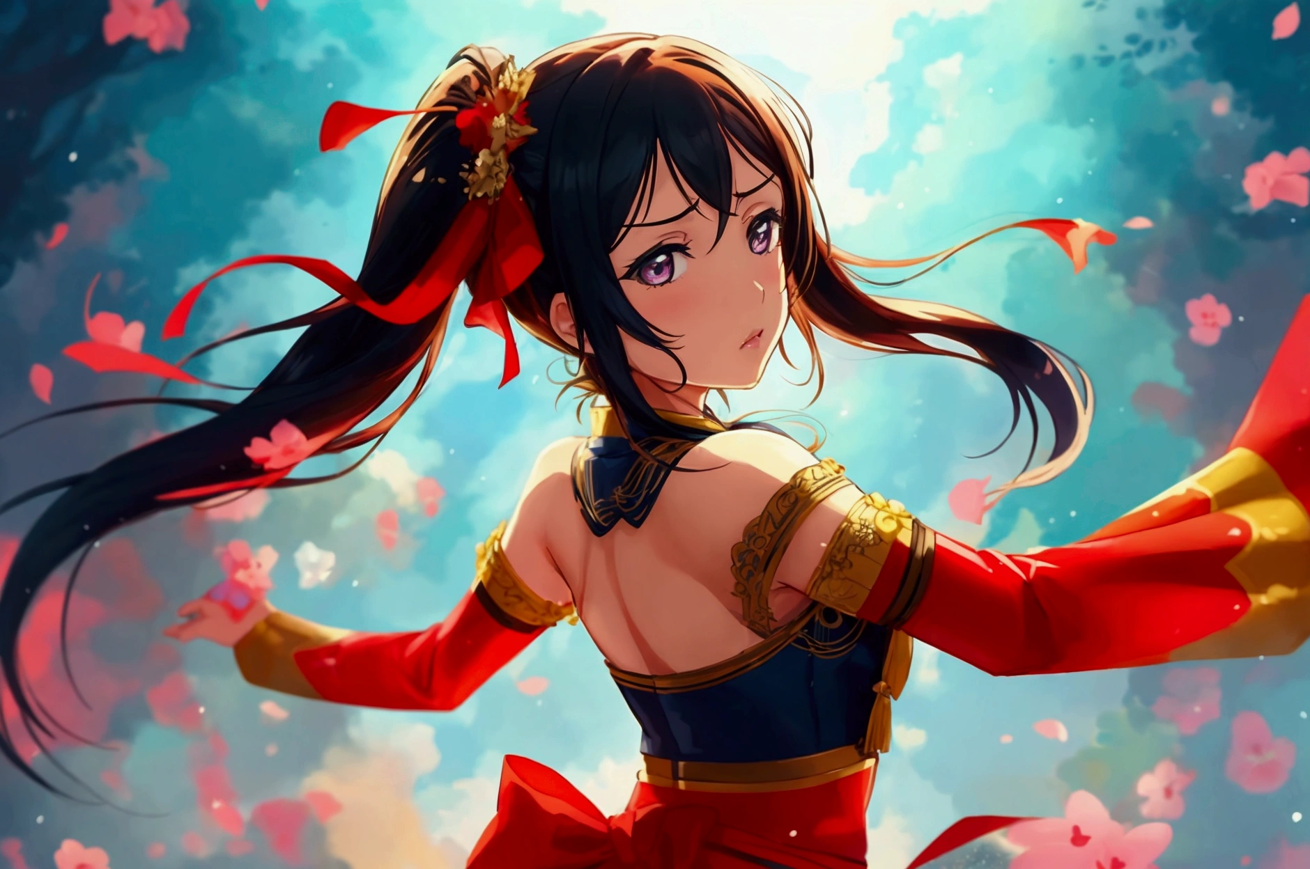 Love Live adult Kanan Matsuura, masterpiece, highest quality, gloss, clothing random, sensitive, beautiful background
