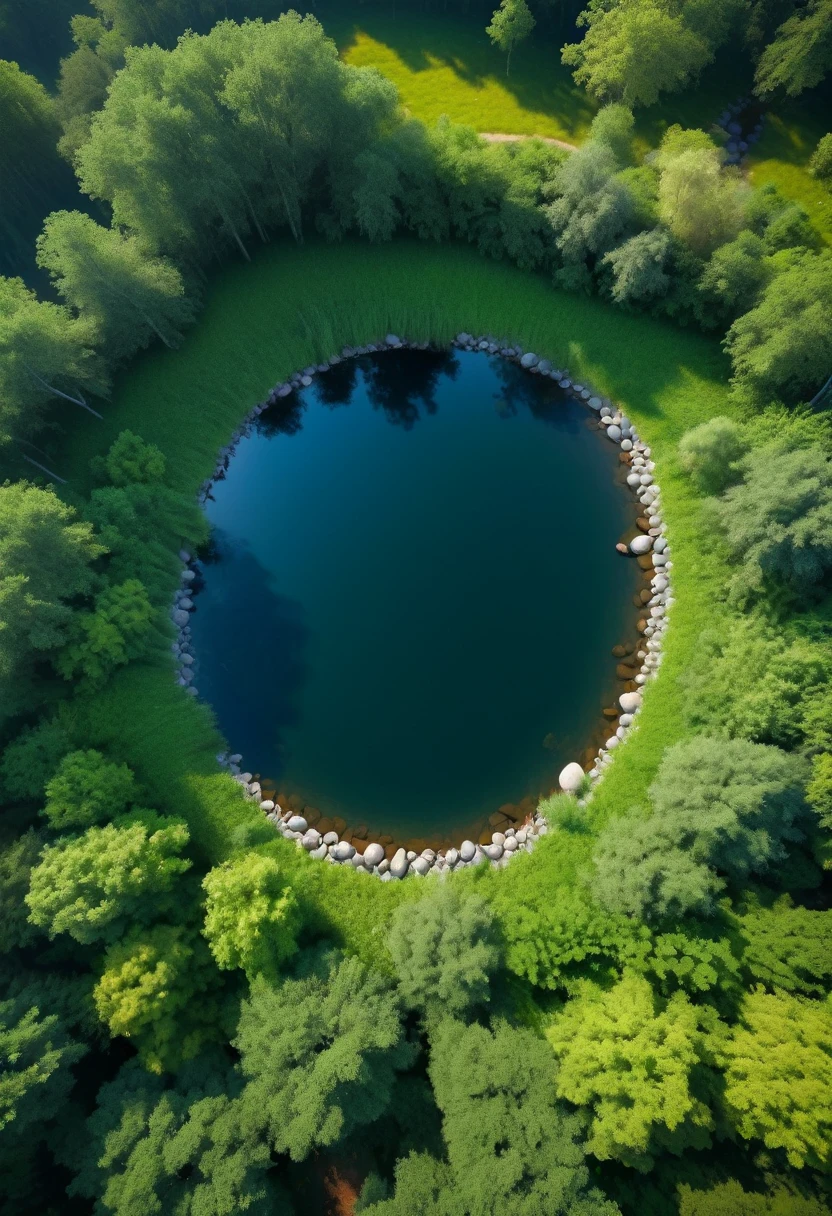 a circle of nature, 4k, hyperrealistic photo