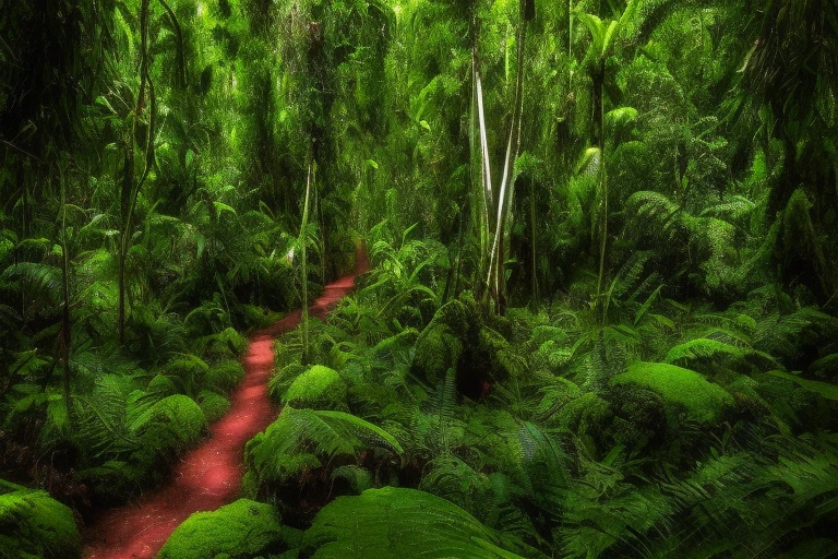 (Highest quality,4K,8k,High resolution,masterpiece:1.2),Very detailed,(Realistic,photo-Realistic:1.37),((The world through a 20mm wide-angle lens)),There is a big tree in the middle of the forest,((Very detailedヤマネコ)), Screenshot by Juergen von Huendeberg, Flicker, Sumatranism, In the jungle forest peak, Malaysian Jungle, In the jungle forest, Lush rainforest, , In the jungle of the deep jungle forest, Dense forest,(Very detailedヤマネコ),((Detailed and colorful bird)),There is no way,(White small flowers), Tropical forests