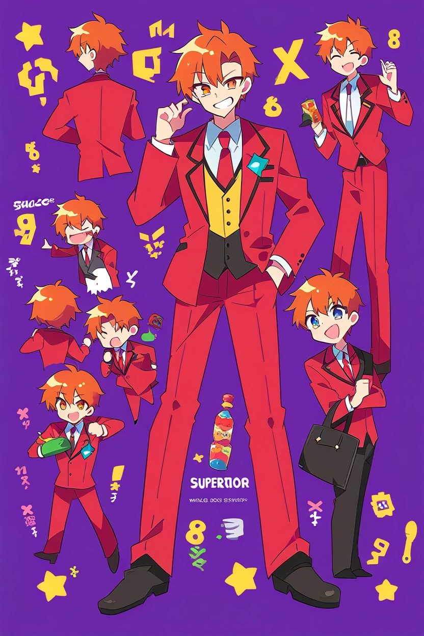 score_9, score_8_superior, sauce_anime, One boy,suit,smiling,whole body