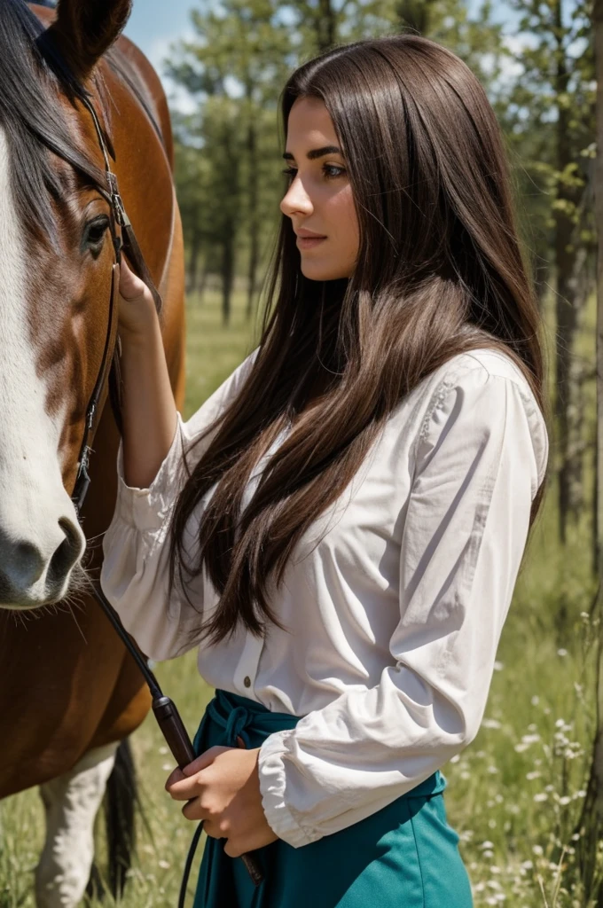 Femme a la gross poitine portant un decolter