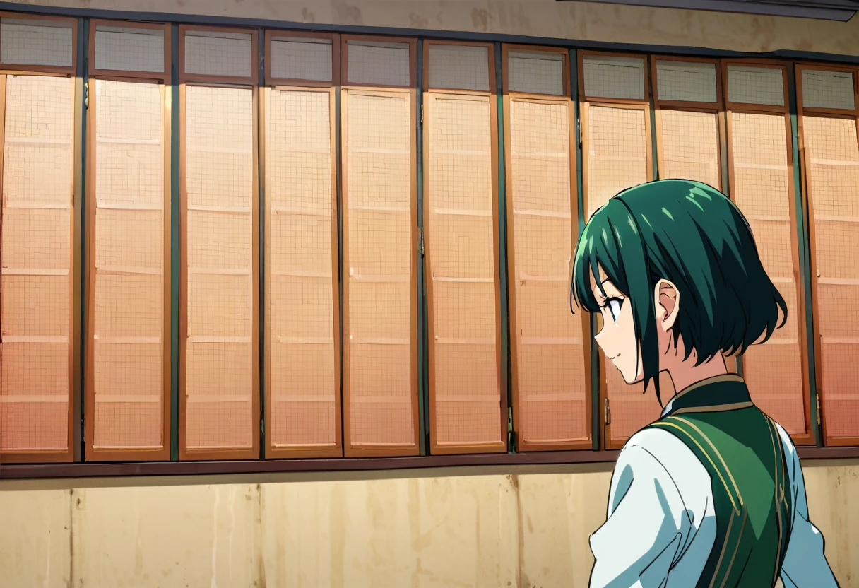 fubuki, green hair,glory wall