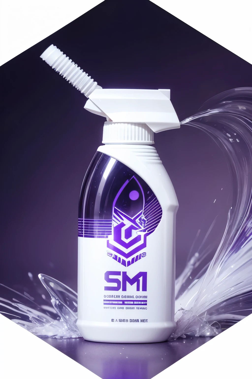 1 spray bottle with white and purple design. sem logo