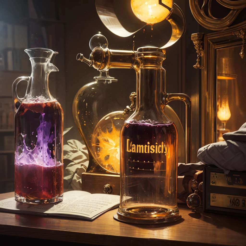 Purple chemistry fantasy laboratory