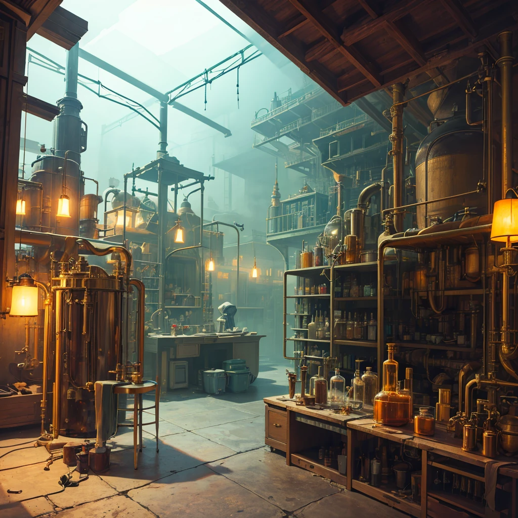 Purple chemistry fantasy laboratory 