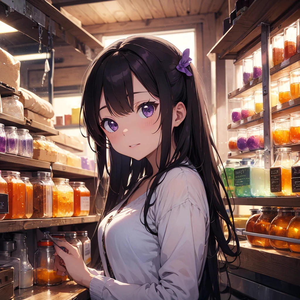 Purple chemistry fantasy laboratory