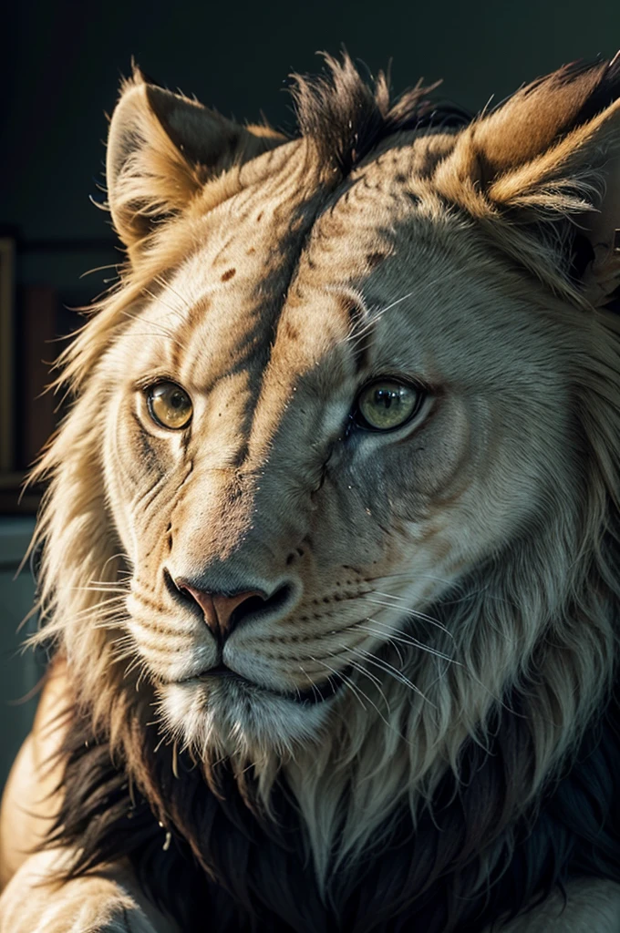 a stylized lion, dark green color palette, subtle financial market elements like a graph or coin, a stylized safe, friendly and confident expression, best quality,4k,8k,highres,masterpiece:1.2,ultra-detailed,realistic,photorealistic,photo-realistic:1.37,HDR,UHD,studio lighting,ultra-fine painting,sharp focus,physically-based rendering,extreme detail description,professional,vivid colors,bokeh,illustration