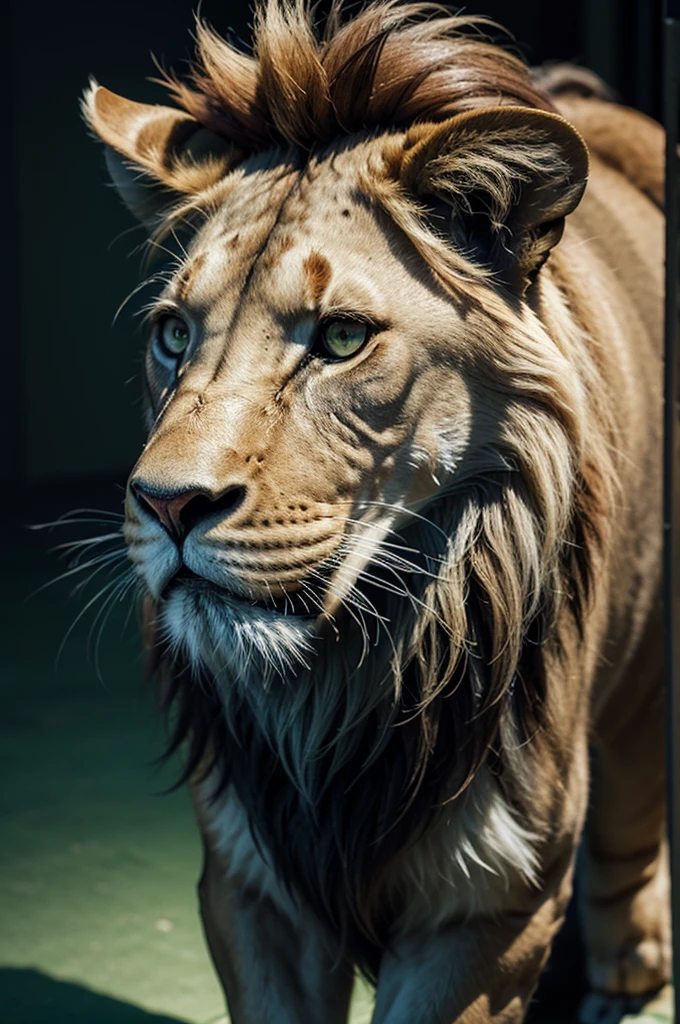 a stylized lion, dark green color palette, subtle financial market elements like a graph or coin, a stylized safe, friendly and confident expression, best quality,4k,8k,highres,masterpiece:1.2,ultra-detailed,realistic,photorealistic,photo-realistic:1.37,HDR,UHD,studio lighting,ultra-fine painting,sharp focus,physically-based rendering,extreme detail description,professional,vivid colors,bokeh,illustration