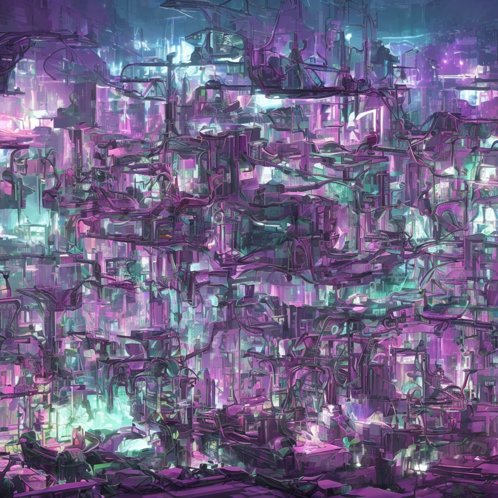 Purple chemistry fantasy laboratory sci fi cyber punk
