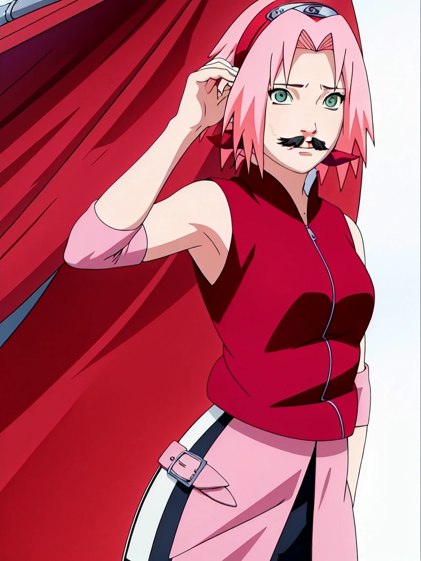 Sakura Haruno nude,wide hips,abdomen,sexy ,Show your armpits、 (There are many tentacles around.)、(((Cheeky mustache)))、 backlight, (light:1.2), (quality improvement:1.4), (High-quality realistic textured skin:1.4), detailed face, short hair, smooth, (Helps increase the beauty of the skin.:1.1), Matte texture、Sakura Haruno masturbates with a tentacle