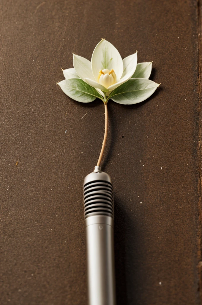 Microphone logo germinating a seed