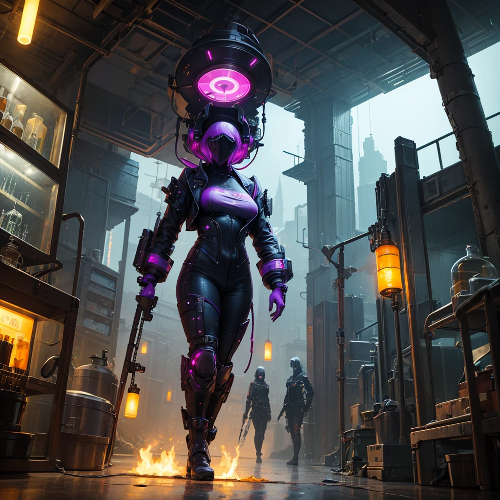 Purple chemistry fantasy laboratory sci fi cyber punk