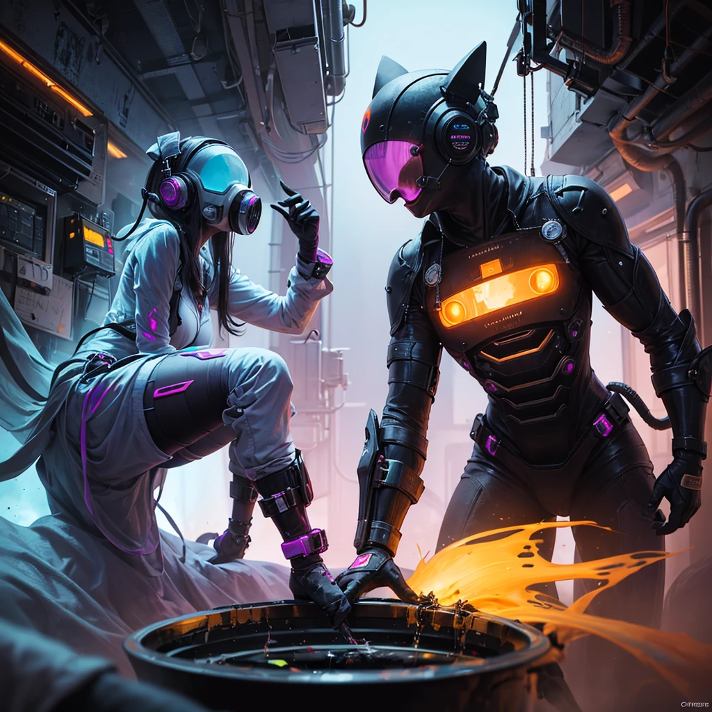 Purple chemistry fantasy laboratory sci fi cyber punk