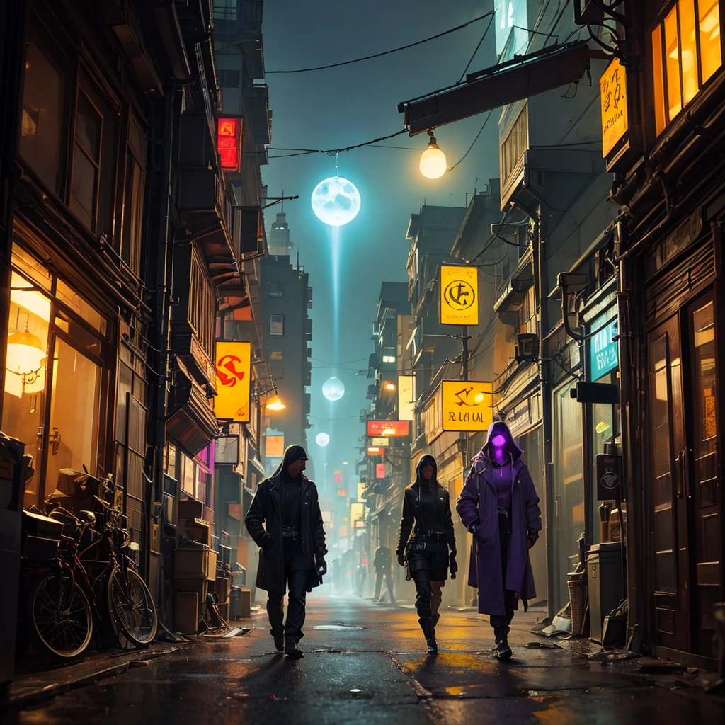 Purple chemistry fantasy laboratory sci fi cyberpunk, no characters

