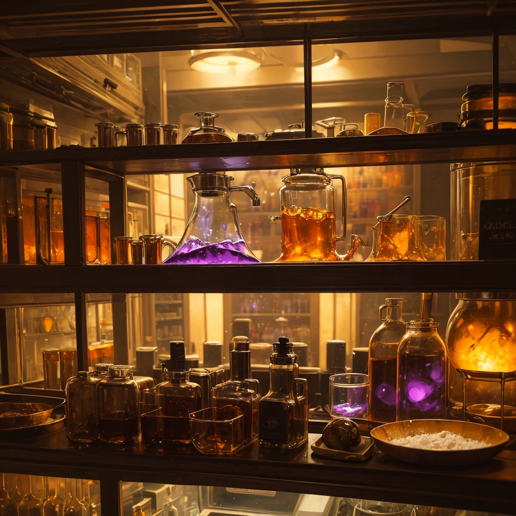 Purple chemistry fantasy laboratory 