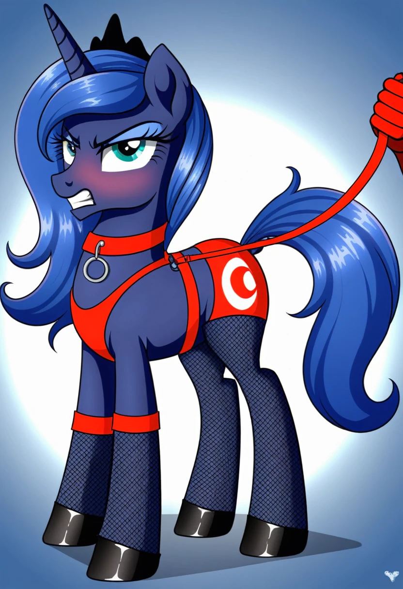 Pony  angry  Princessa luna in   in fishnet tights  b  night club walks on a leash