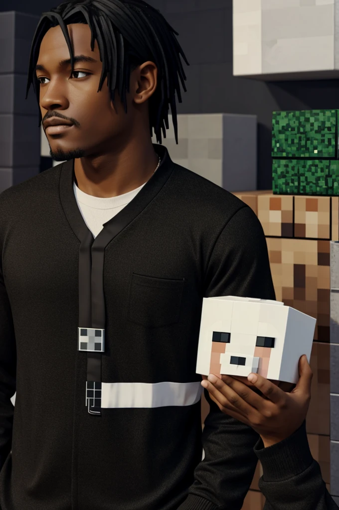 アニメ,black,male,fussy, minecraft