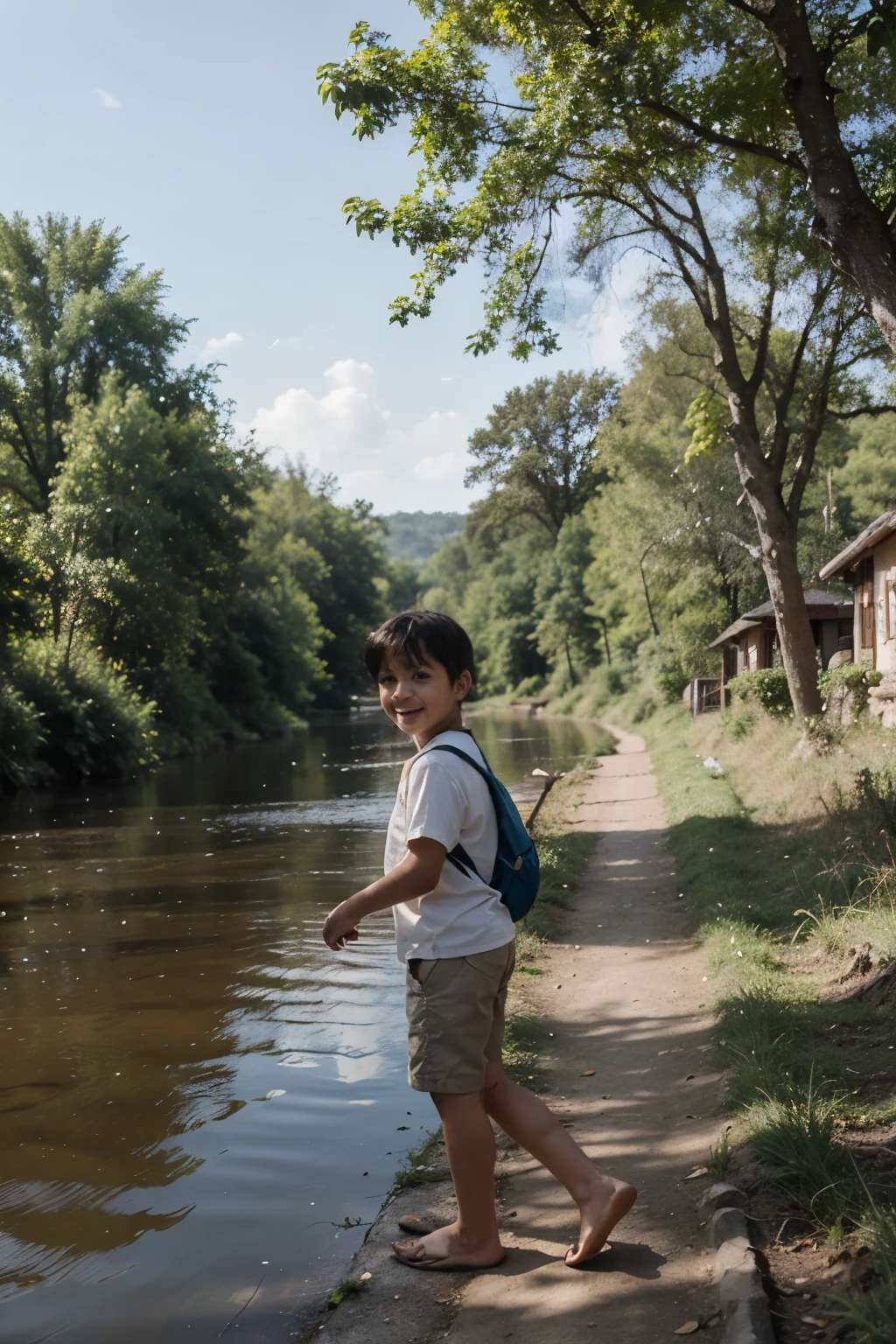 1. Character Introduction In a small village surrounded by wilderness, there lived a named Ali. Ali is a cheerful and likes to explore around the village, especially the river that flows by the forest.