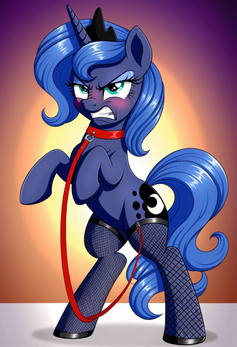 Pony  angry  Princessa luna in   in fishnet tights  b  night club walks on a leash