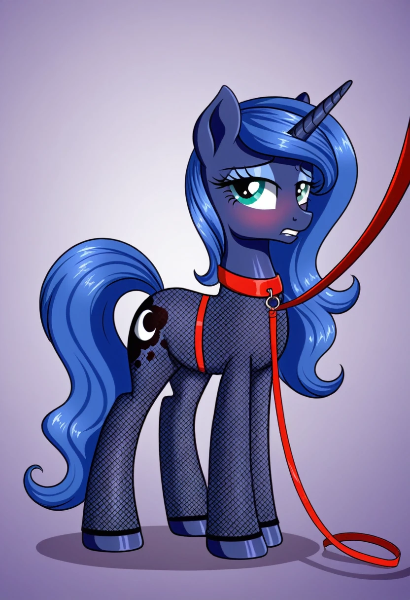 Pony  sad   Princessa luna in   in fishnet tights  b  night club walks on a leash