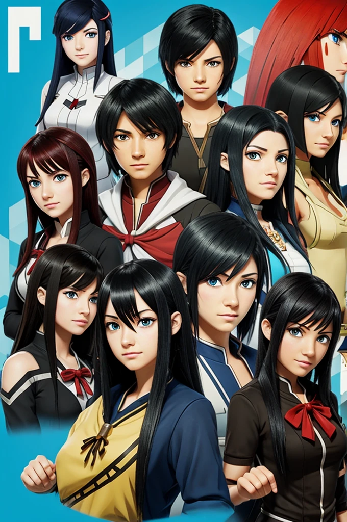 Avatar minecraft,Anime characters,black hair,red eyes