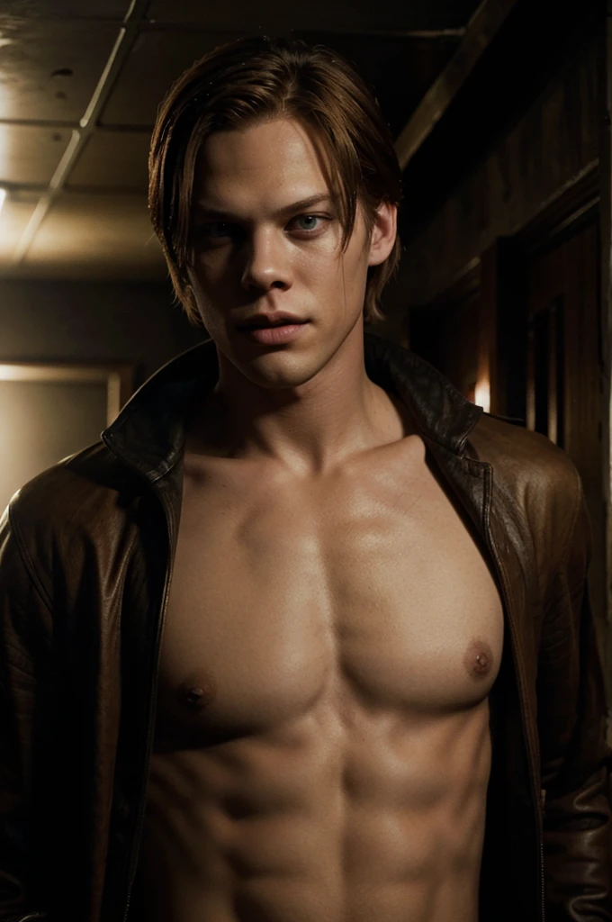 Bill Skarsgard with golden hair from the game Resident Evil 4
