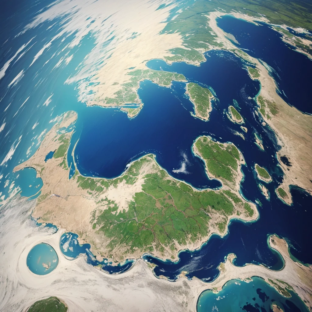 Water dividing and continents appearing
