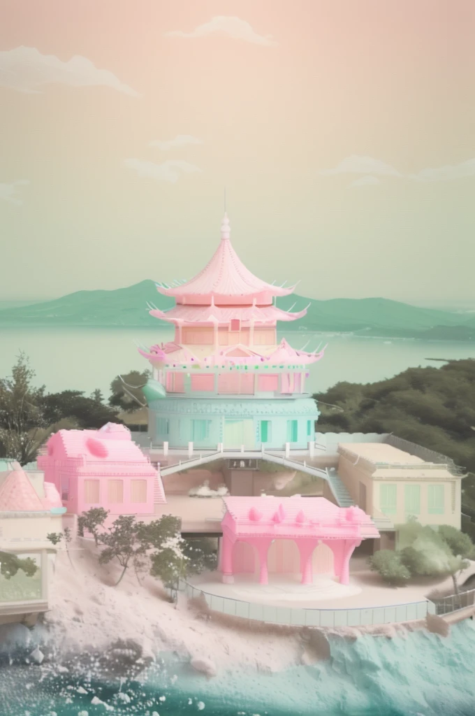 made of ice cream,Ice cream,Sweet cones,light pink,cream,Light Blue,light green,strawberry,Macaron