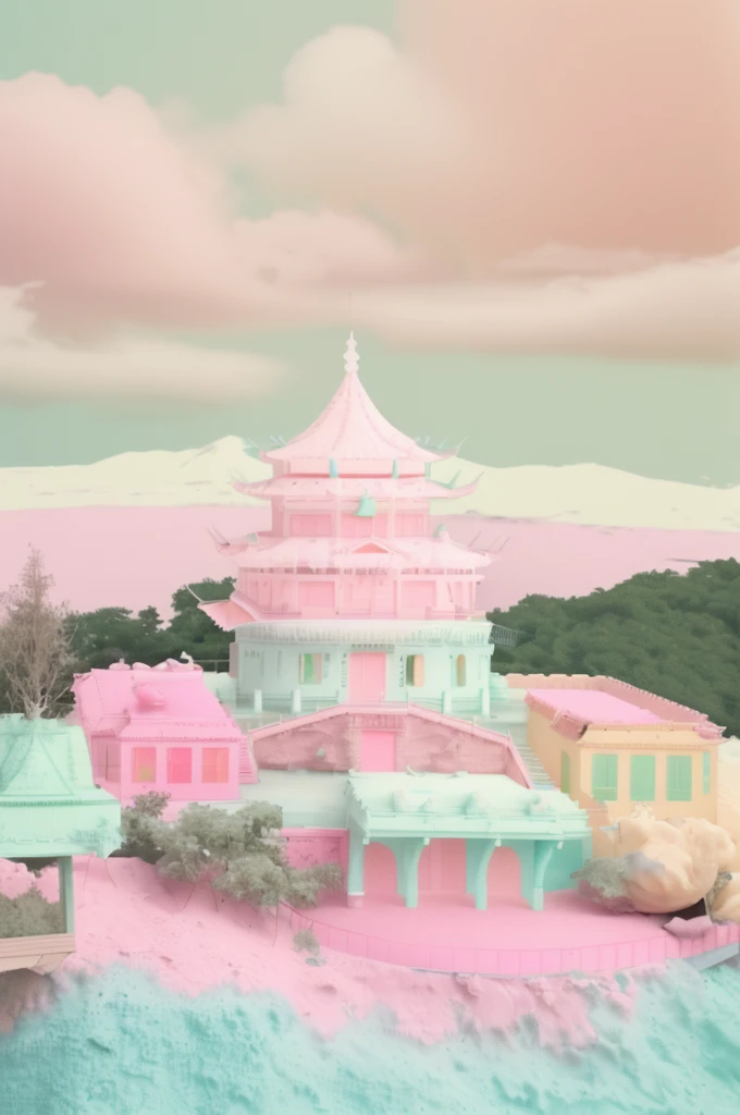 made of ice cream,Ice cream,Sweet cones,light pink,cream,Light Blue,light green,strawberry,Macaron