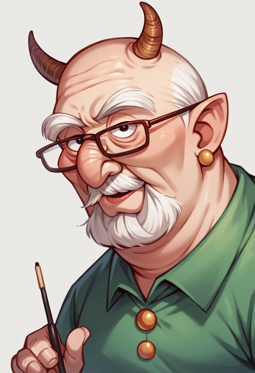 disney-pixar, elderly old man with horn-rimmed glasses and bald
