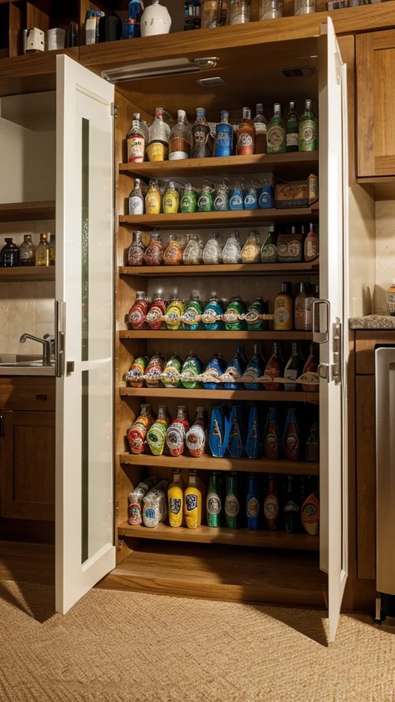 The interior of a drink can store