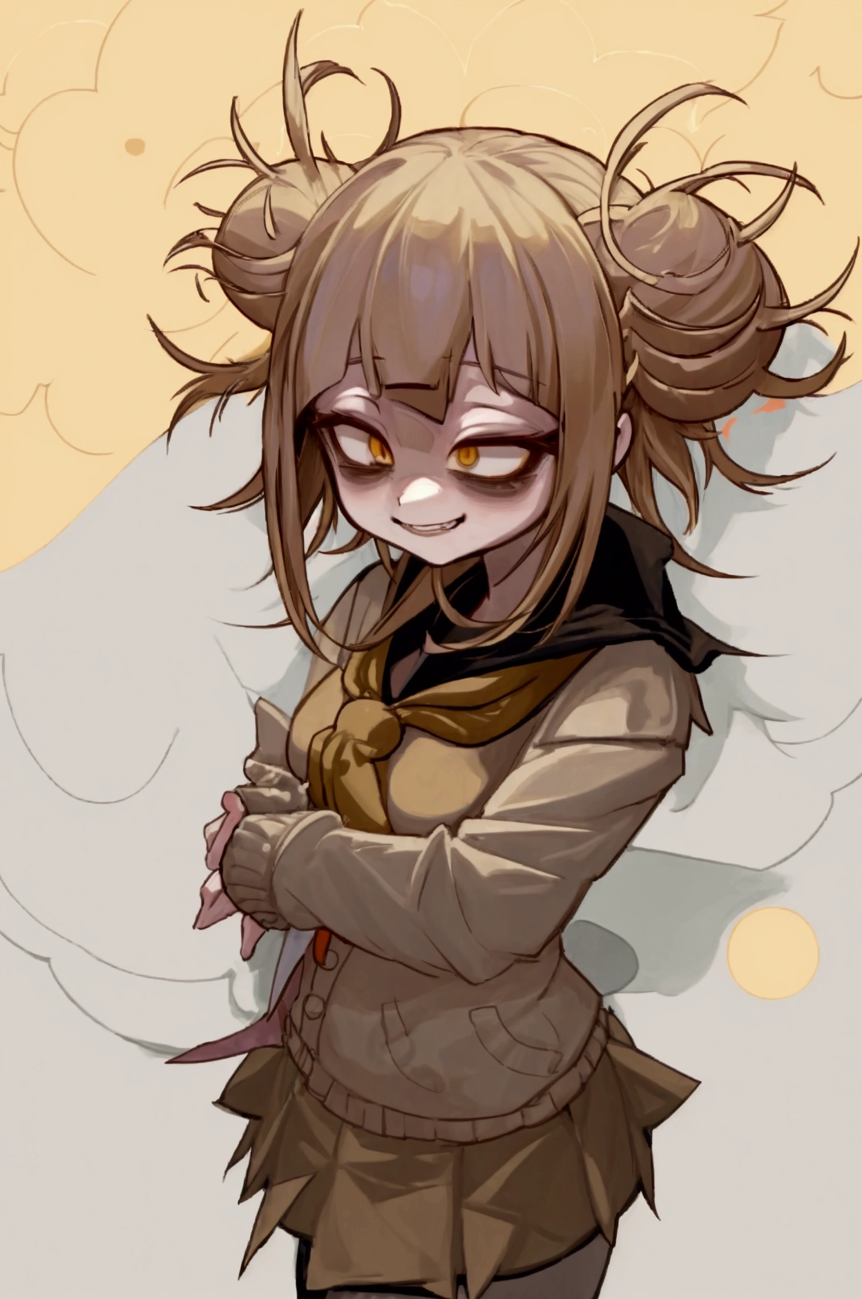 (masterpiece, best quality: 1.2), Solo, 1girl, tanya , looking at viewer, different poses, red eyes,( long hair, completely black) hair, reference to the outfit of a WWII German general World War, black long sleeves (best quality), scar on face, pretty eyes, has only 2 arms, has war medals on his clothes, Black Military Cap, Golden Eagle Medal on Clothing, (Wallpaper), (8K HD), (8K HD), Golden Shoulder Pads, Sprites, 1 Single Design (masterpiece, best quality: 1.2), Solo, 1girl, Tanya \(Youjo senki\), looking at viewer, smile, happy, different poses, eyes red, long hair, completely black hair, reference to a German general's clothing from World War II,