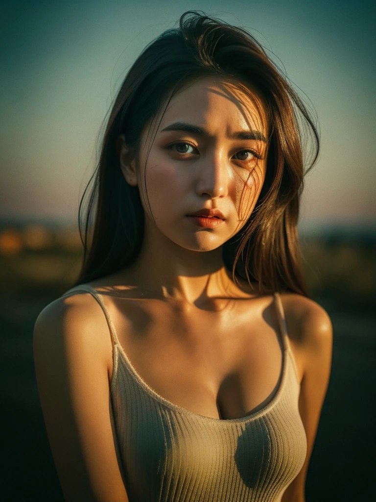 full body shot, Best quality, a 20y chubby mongolian women, wearing woolen slip dress, big breast, redhead hair blowing in the wind, moody atmosphere, sunlight exposure, beautiful shadow, intricate posing on the newyork city , kodacrhome, cinematic, natural, perfect direct of photography, realistic face and eyes, realistic skin, ultra highly detailed, sharp focus, beautiful bokeh, surreal view, masterpiece photo, shot by zenit camera with 35mm lens, Portrait by annie leibovitz