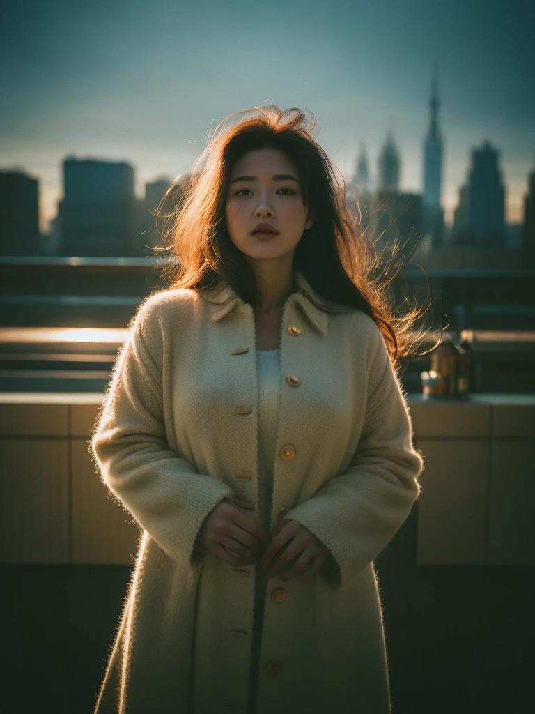 full body shot, Best quality, a 20y chubby mongolian women, wearing woolen slip dress, big breast, redhead hair blowing in the wind, moody atmosphere, sunlight exposure, beautiful shadow, intricate posing on the newyork city , kodacrhome, cinematic, natural, perfect direct of photography, realistic face and eyes, realistic skin, ultra highly detailed, sharp focus, beautiful bokeh, surreal view, masterpiece photo, shot by zenit camera with 35mm lens, Portrait by annie leibovitz