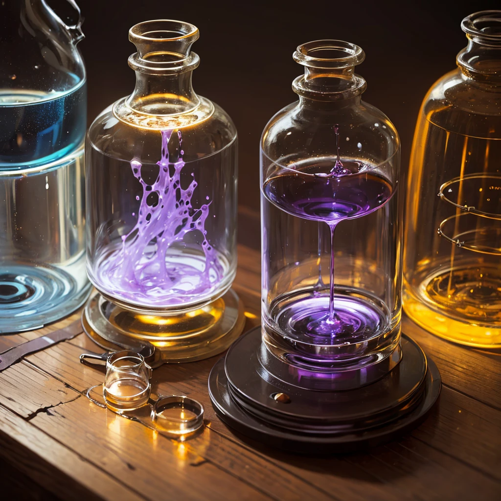 Purple chemistry fantasy laboratory