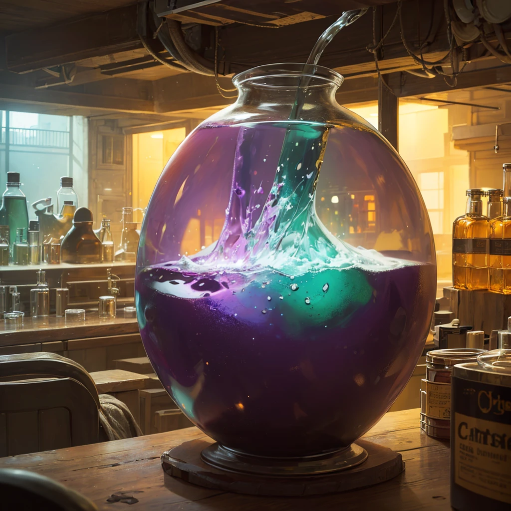 Purple chemistry fantasy laboratory