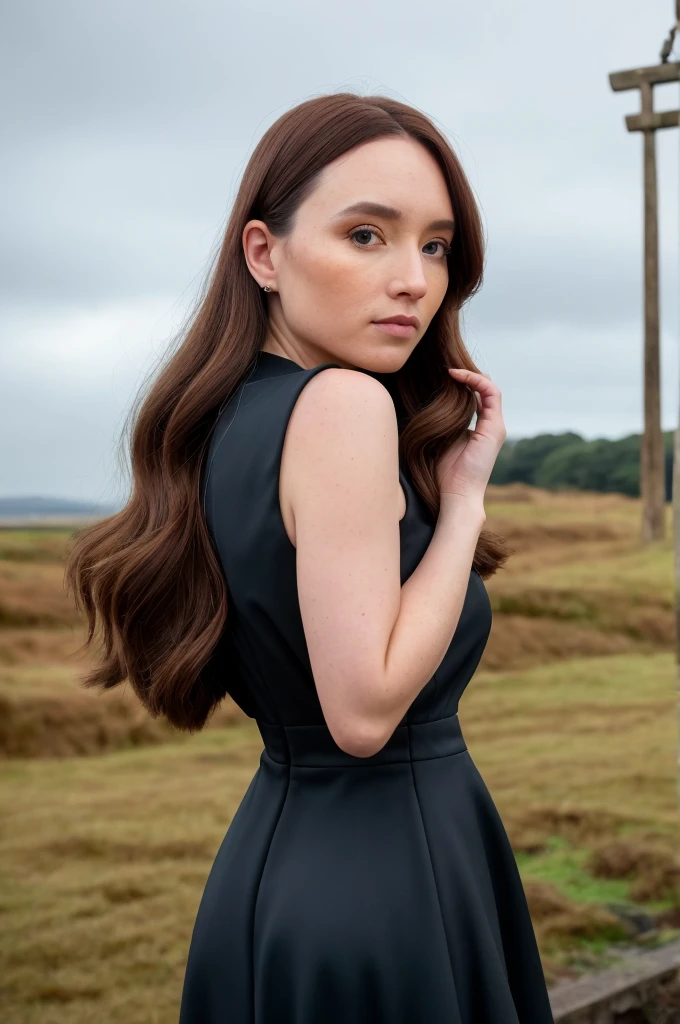 a photo of madclyne97 wearing a black elegant dress, looking at the viewer, detailed background, hyper-detailed, detailed face, POV, by lee jeffries nikon d850 film stock photograph 4 kodak portra 400 camera f1.6 lens rich colors hyper-realistic lifelike texture dramatic lighting unreal engine trending on artstation cinestill 800