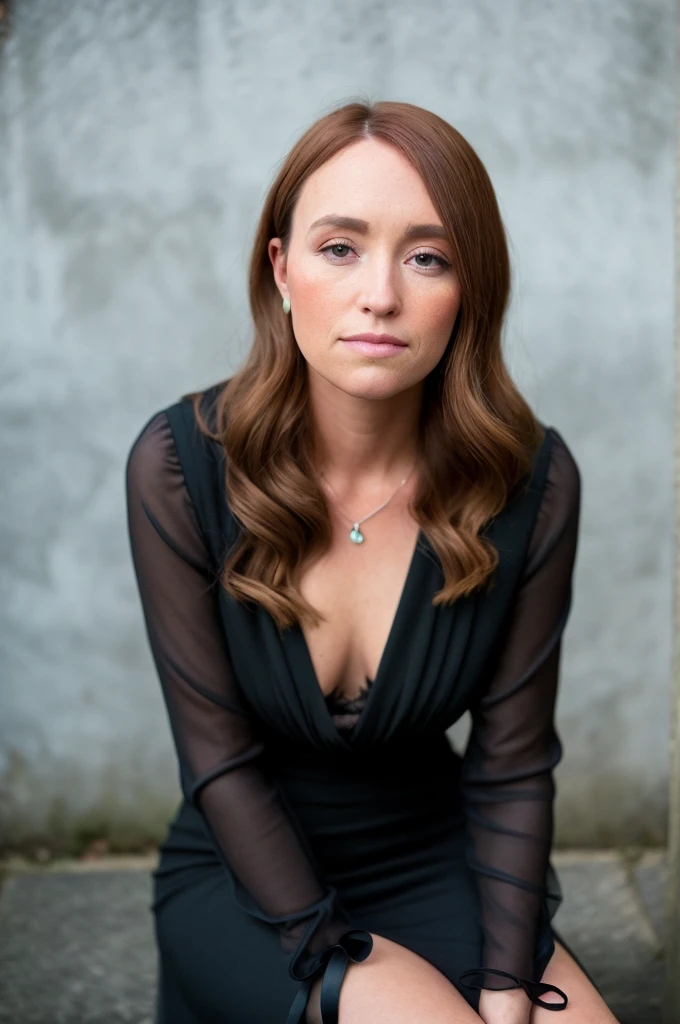 a photo of madclyne97 wearing a black elegant dress, looking at the viewer, detailed background, hyper-detailed, detailed face, POV, by lee jeffries nikon d850 film stock photograph 4 kodak portra 400 camera f1.6 lens rich colors hyper-realistic lifelike texture dramatic lighting unreal engine trending on artstation cinestill 800