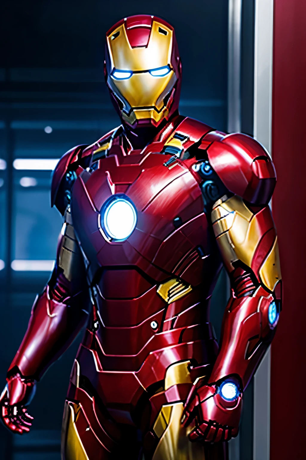 A hyper realistic  iron man in advanced futuristic suit, intricate detail cinematic