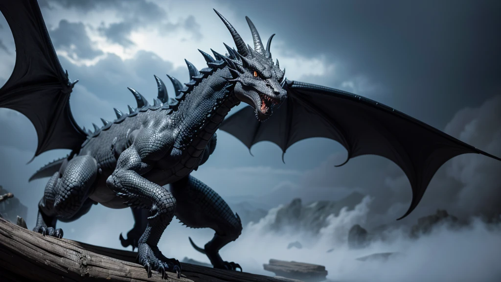 black and gray dragon