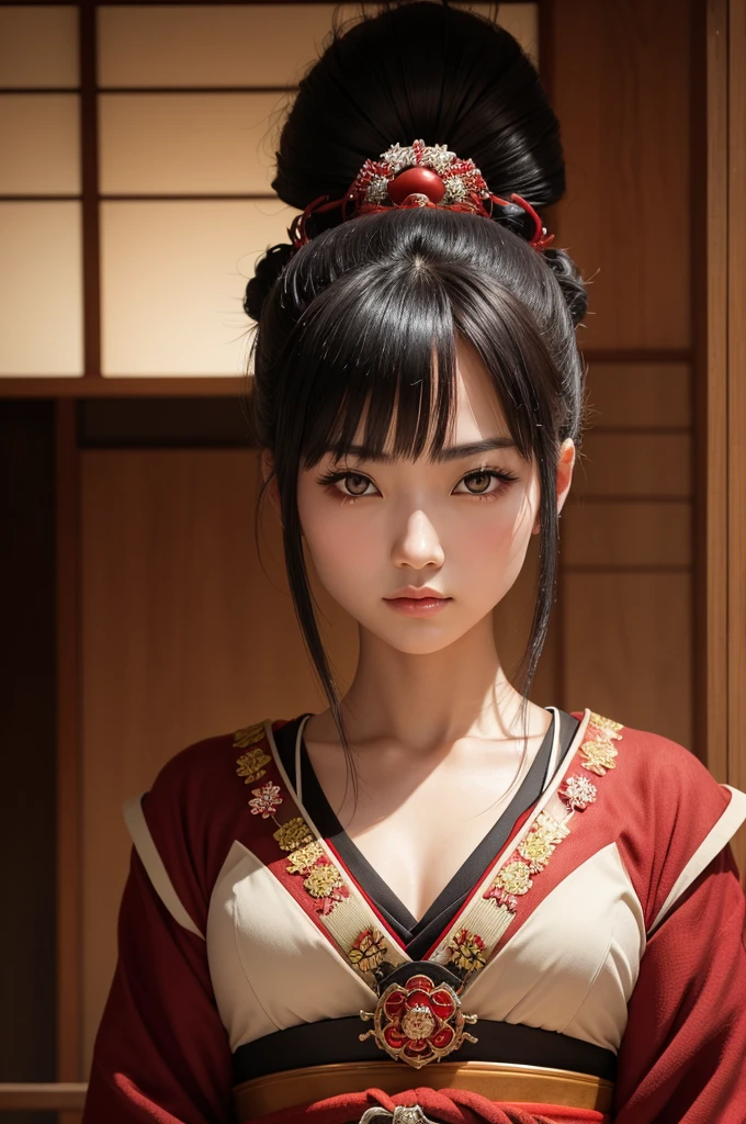 A beautiful Japanese samurai style, She is charming and her crimson eyes enchant everyone