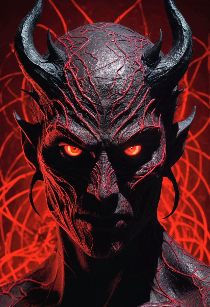 a male character, uncanny, with the scribbled phase, and your eyes scribbled with the color red, and a terrifying background behind it, the shadows trying to get close to him, phonk demon style image for phonk music thumbnail