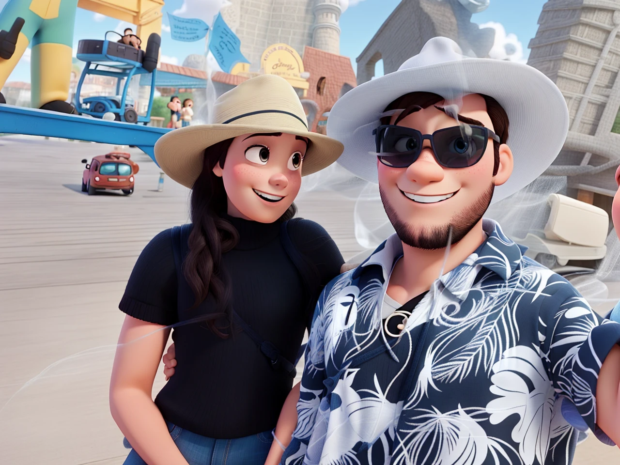 Romantic couple photo like the Disney Pixar movie