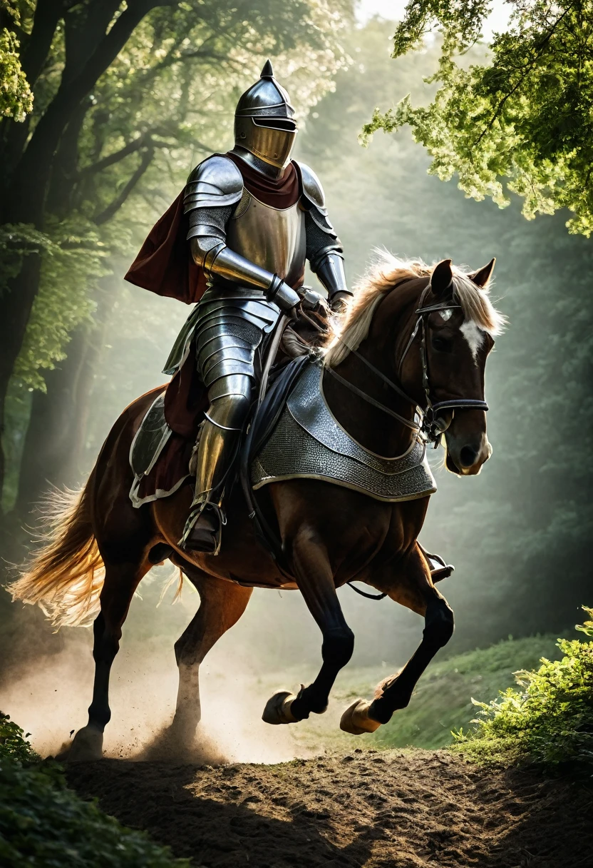 a knight riding a horse in the elder ring style