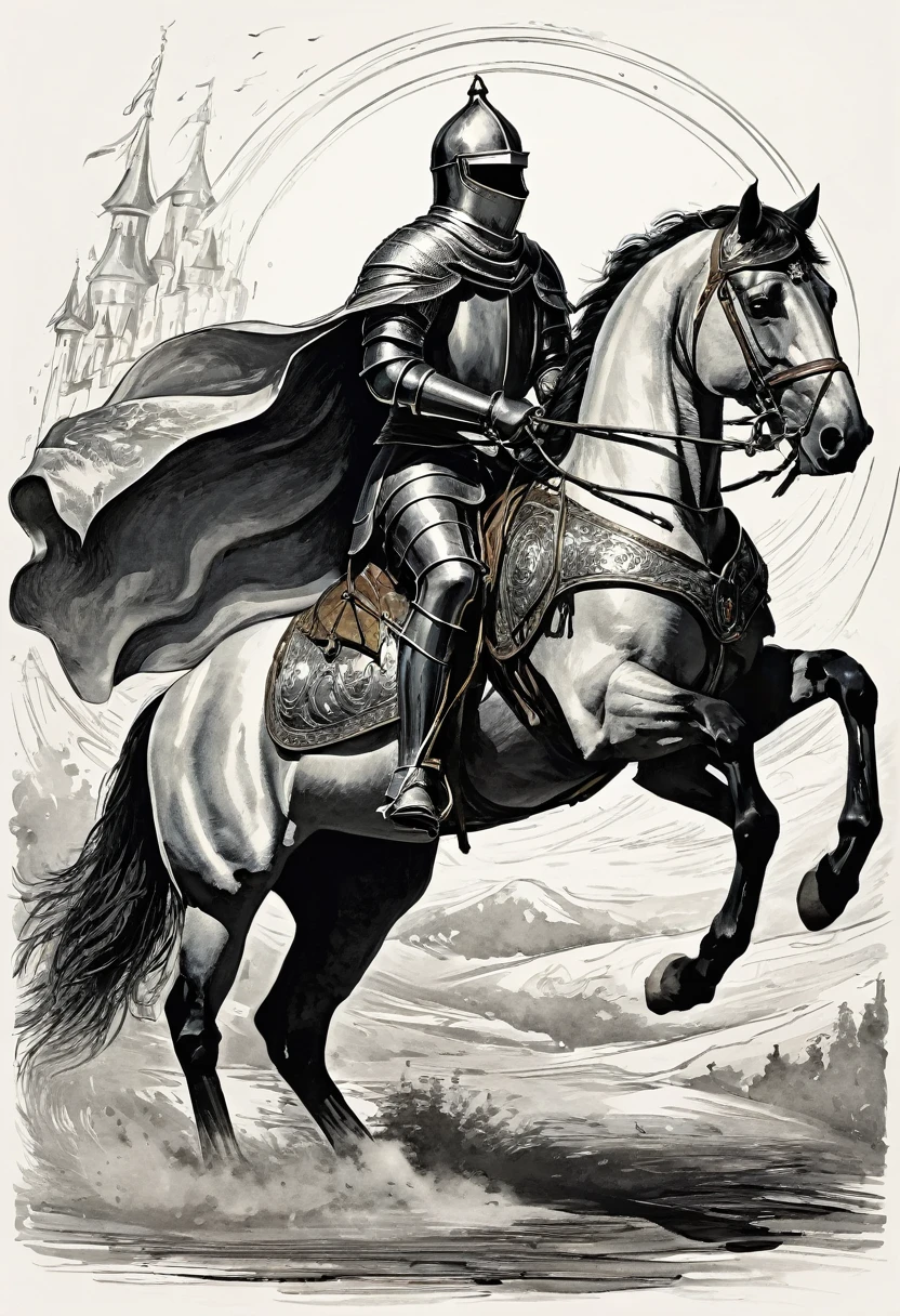 a knight riding a horse in the elder ring style