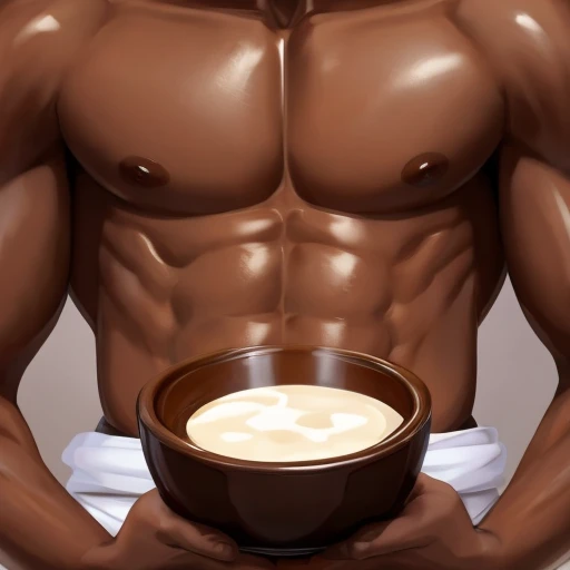 1 naked furry with oily milk chocolate brown skin