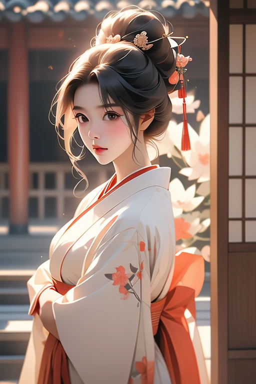 (Highest quality,8k,High resolution,masterpiece:1.2),((masterpiece,Highest quality)), 非常に詳細なHigh resolution, (Highly detailed skin and facial textures:1.3), (Ultra detailed face),(Detailed arms),(Beautiful attention to detail),(Beautiful lip detail),arafed woman In kimono standing in a doorway, wearing a haori, wear Kimono, wear Kimono, Japanese women, In kimono, Traditional Japanese, In kimono, 皇室のwear Kimono, Wearing a colorful yukata, Japanese Kimono, 虹色のwear Kimono, elegant Japanese women, Portrait of a Japanese girl, Photographic portrait of a geisha, Japanese style
