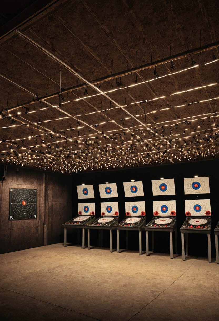 Create image of a shooting range with multiple targets