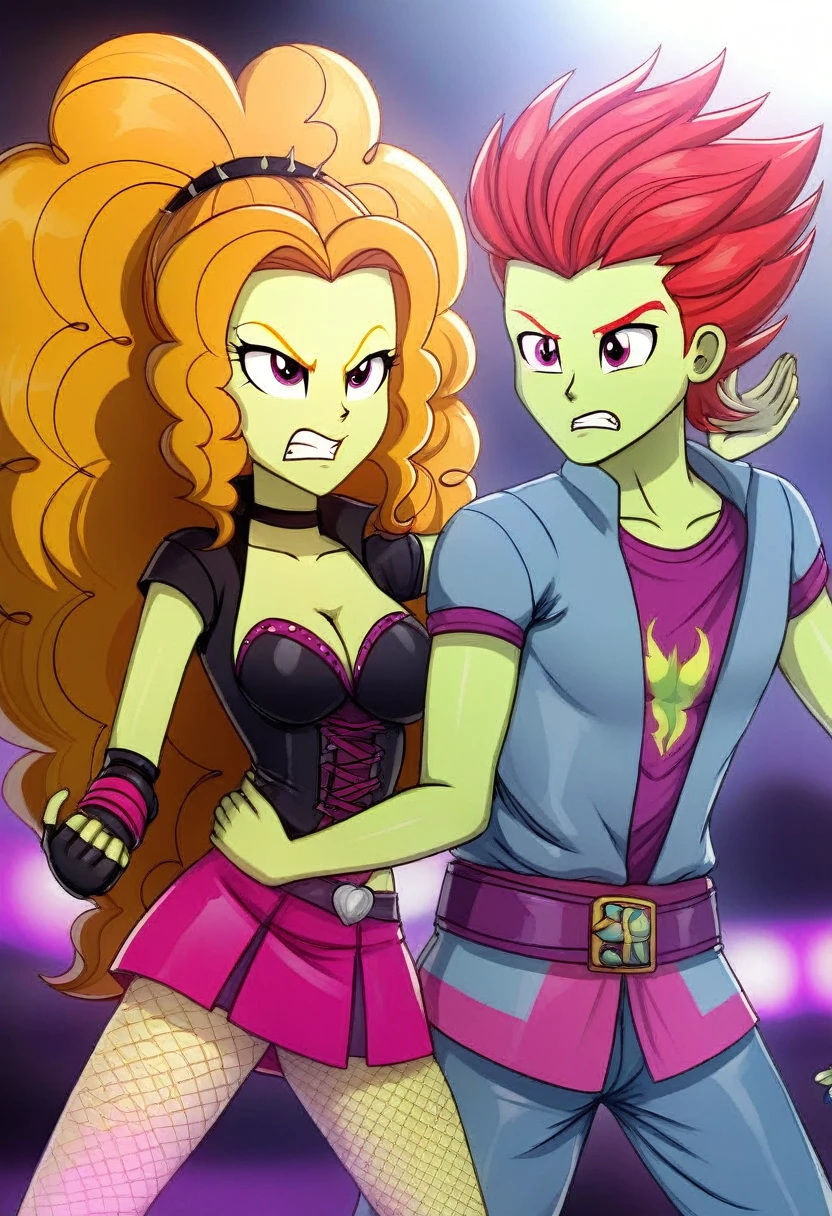  Eqg angry   adagio in   in fishnet tights  b locked in a dungeon fight Man 